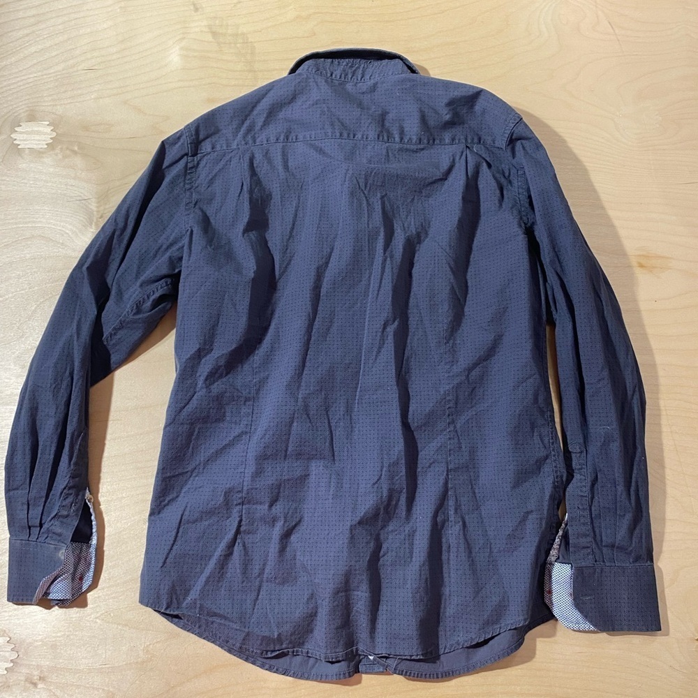 Billy London Slim Fit Dark Blue Casual Button-Down Shirt Large (NL) - Picture 10 of 10